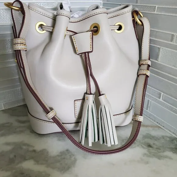 NWT - SET Dooney & Bourke Florentine Small Drawstring & Lg Zip Wristlet Ecru - Picture 11 of 16